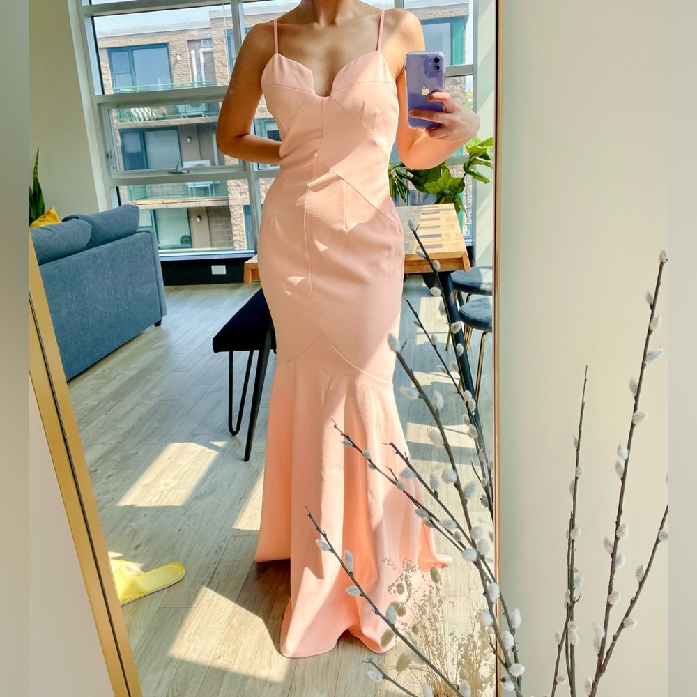 Elegant Peach Mermaid Dress